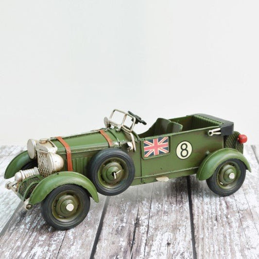 Tinplate Small Vintage Green Racing Car - Vroom Classics
