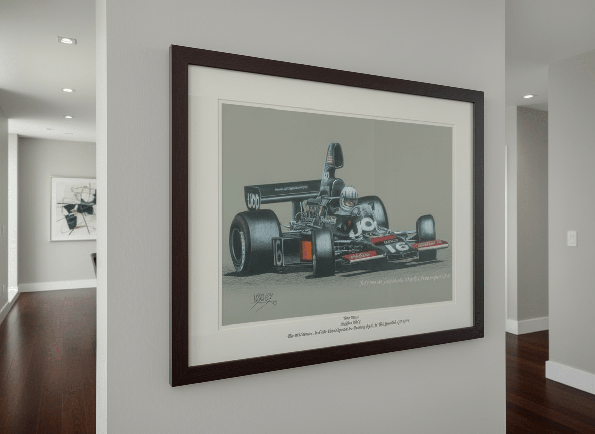 Tom Pryce powersliding the Shadow DN5 at the 1975 Swedish GP - Limited Edition Giclee Print - Vroom Classics