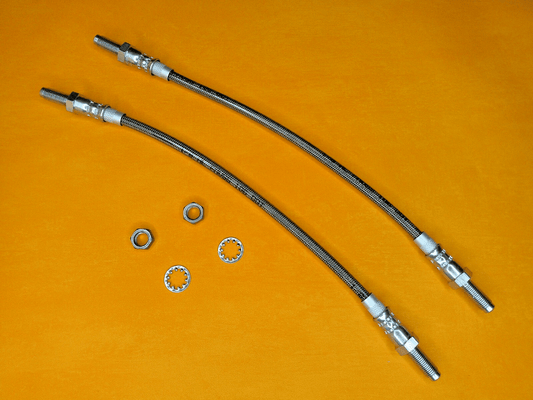 TRIUMPH GT6 (oct/1972 - 74) REAR STAINLESS STEEL BRAKE HOSES PAIR - Vroom Classics