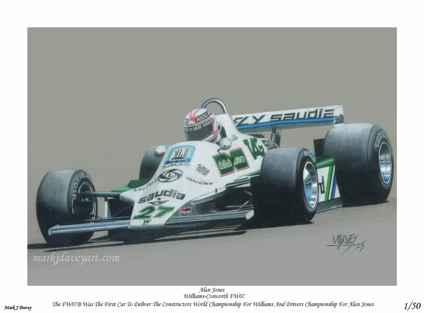 Williams' First World Champion - Limited Edition Giclee Print - Vroom Classics