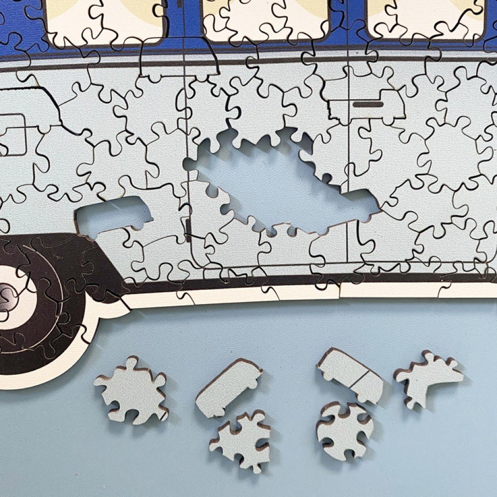 WOODEN SHAPED CAMPER VAN JIGSAW - Vroom Classics