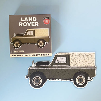 WOODEN SHAPED LAND ROVER JIGSAW - Vroom Classics