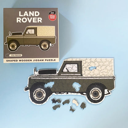 WOODEN SHAPED LAND ROVER JIGSAW - Vroom Classics